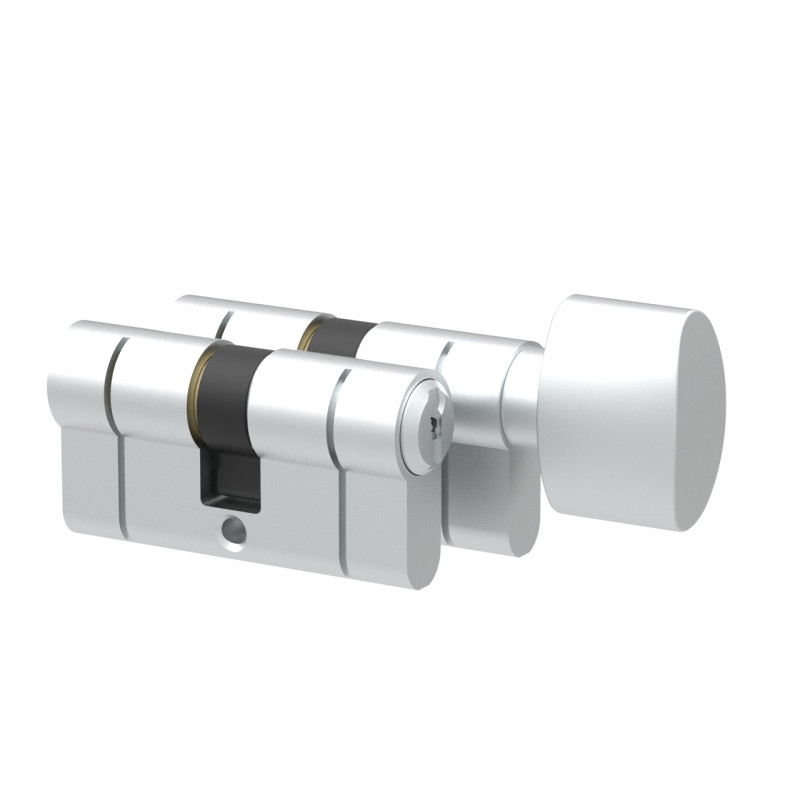 Komplet wkładek Łucznik D profil E8 30-50 gałka M1 od 50 satyna Dual F